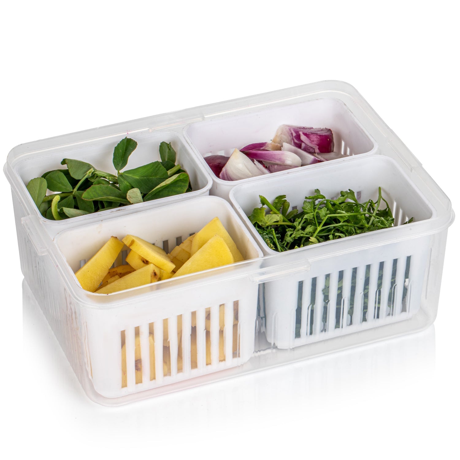 Fridge Storage Boxes Freezer Storage Containers, Container for Kitchen Storage Set, Storage in Kitchen, Vegetable Storage, Draining Crisper Refrigerator Food Box (1 Pc) Fridge Storage Boxes Freezer Storage Containers, Container for Kitchen Storage Set, Storage in Kitchen, Vegetable Storage, Draining Crisper Refrigerator Food Box (1 Pc)